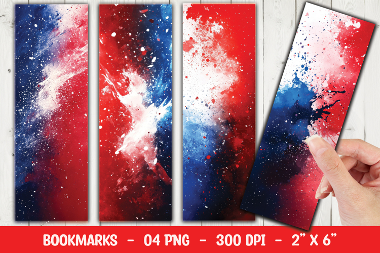 Abstract Red Blue Galaxy Bookmark Sublimation example image 1