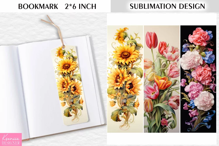 Flower Bookmark Sublimation Design|Vintage Floral Printable