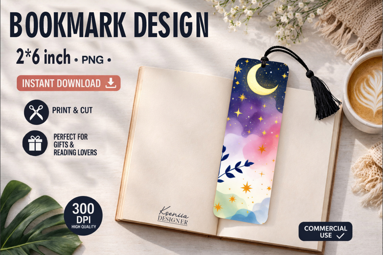 Celestial Printable Bookmark|Easy to Print at Home