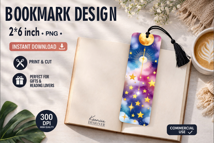 Celestial Printable Bookmark|Easy to Print at Home
