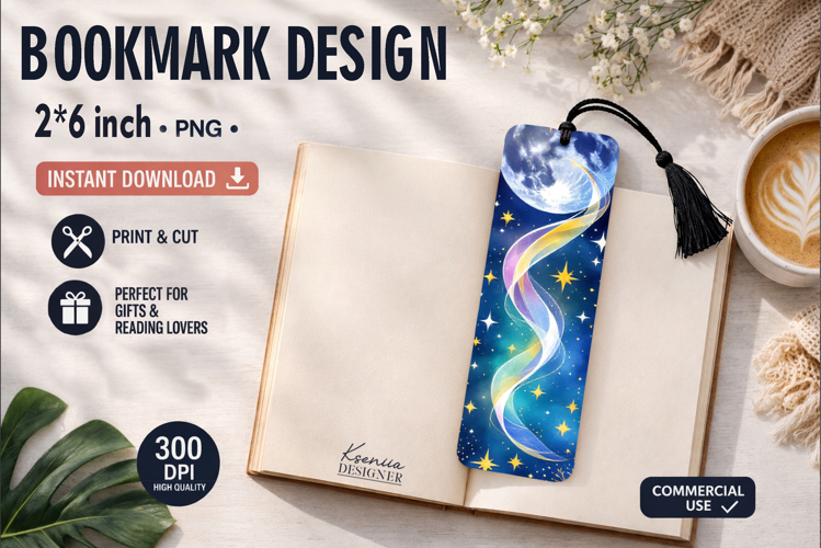 Celestial Printable Bookmark|Easy to Print at Home