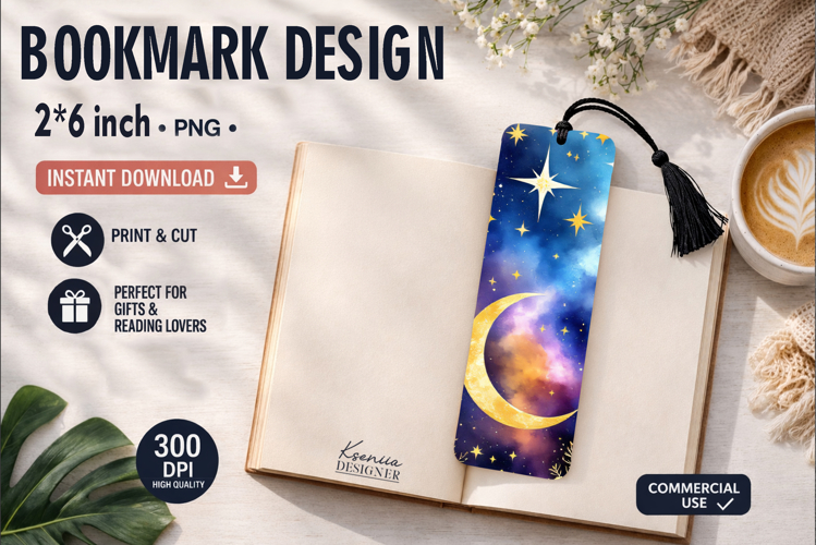 Celestial Printable Bookmark|Easy to Print at Home