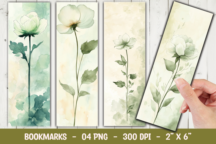 Green Floral Botanical Bookmark Sublimation example image 1