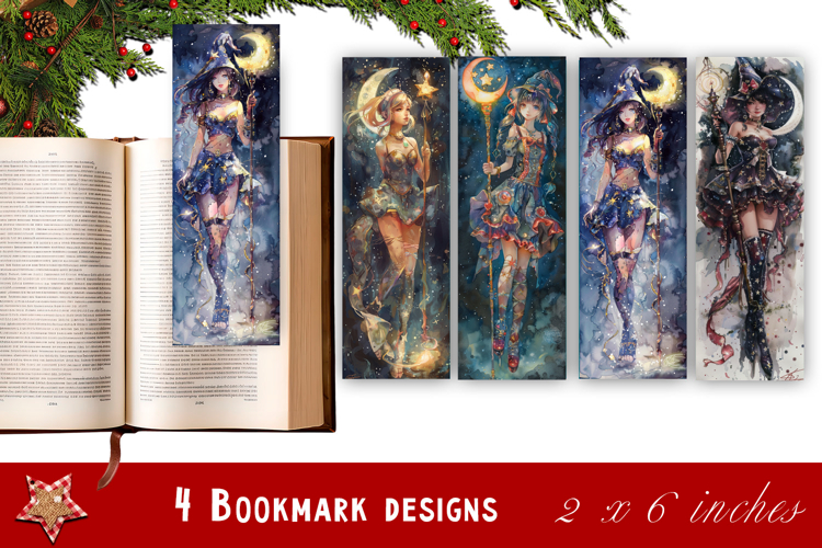 Pin up christmas girl bookmark printable | Retro woman book
