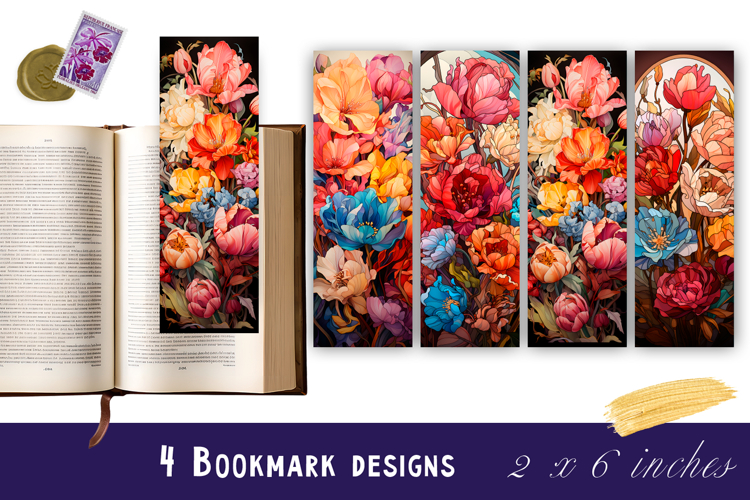 Flowers Bookmark Sublimation Floral Printable
