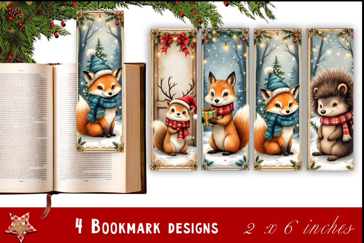 Winter Bookmarks PNG Printable | Christmas bookmarks