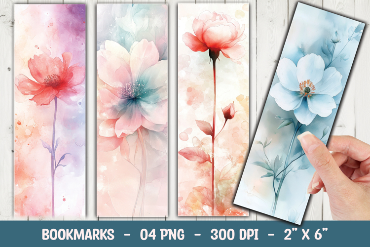 Pastel Floral Soft Bookmark Sublimation example image 1