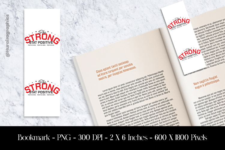 Stay Stronge Stat Positive Bookmark Sublimation Design PNG