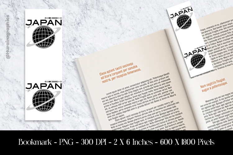 Japan Bookmark Sublimation Design PNG