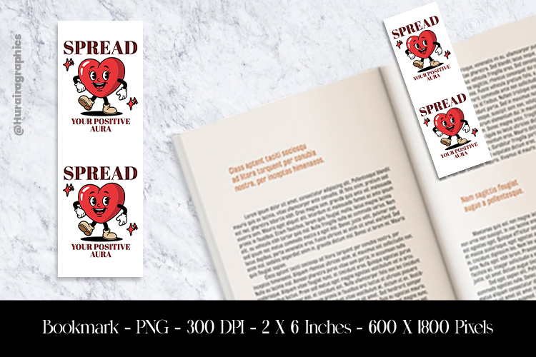 Spread Your Positive Aura Bookmark Sublimation Design PNG