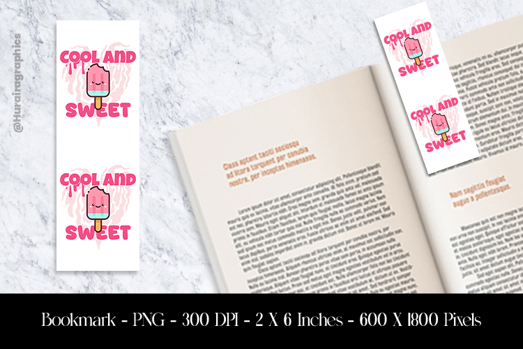 Cool and Sweet Bookmark Sublimation Design PNG