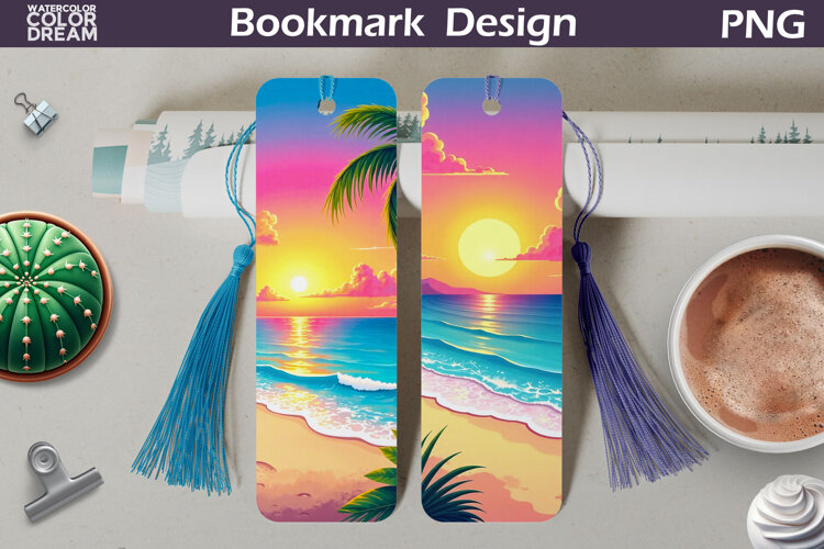 Beach Bookmark | Summer Sea Bookmark Printable example image 1