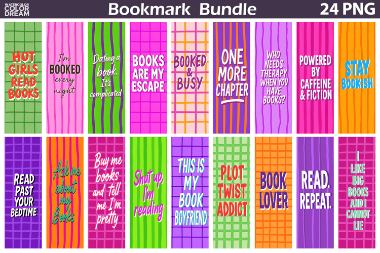 Book quotes Bookmarks Bundle | Hand Drawn Bookmark