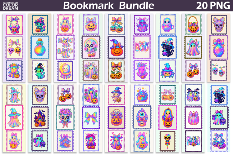 Halloween Postage Stamp Bookmark | Iridescent Bookmark