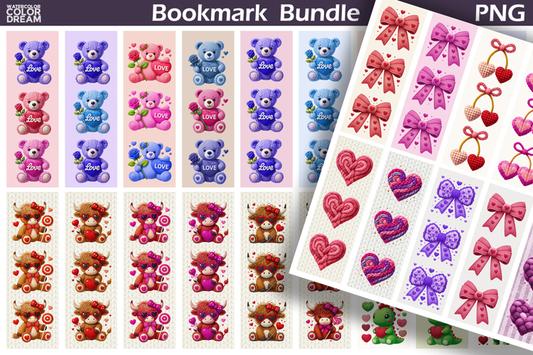 Valentine Love Bookmarks Bundle | Valentines Day Bookmark