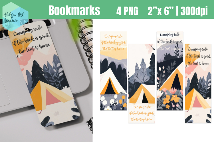 Bookmarks Printable, Camping Quotes PNG
