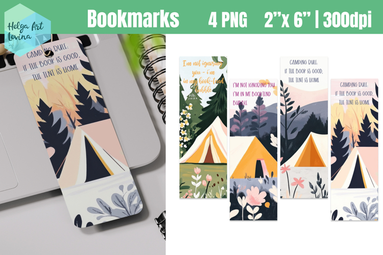 Bookmarks Printable, Camping Quotes PNG