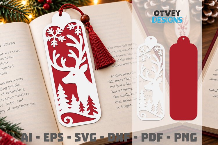 Bookmark Christmas Papercut example image 1