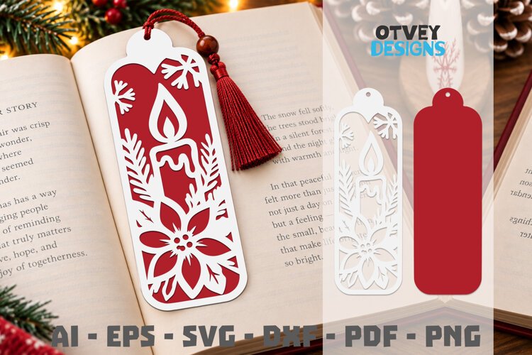 Bookmark Christmas Papercut example image 1