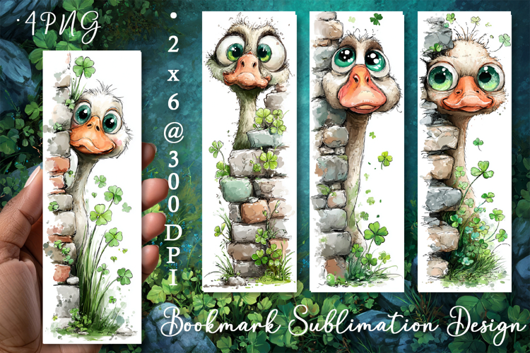Goose. St Patricks Day Bookmark, animal Sublimation Design