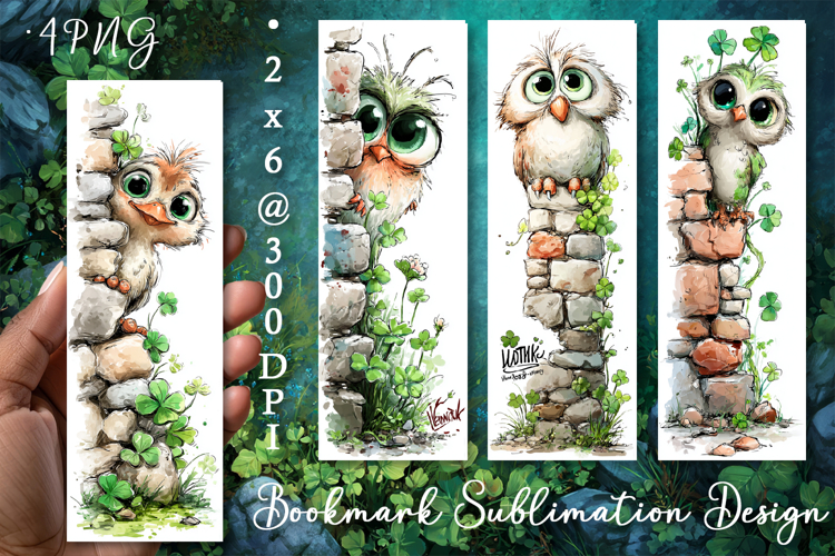Bird. St Patricks Day Bookmark, animal Sublimation Design