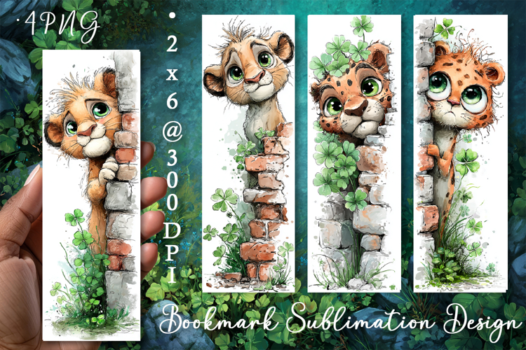 Tigre. St Patricks Day Bookmark, animal Sublimation Design