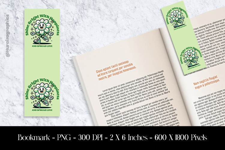 Shine Bright And Happiness Bookmark Sublimation Design PNG