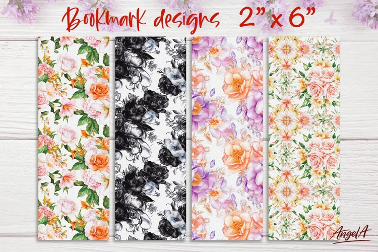 Floral patterns bookmark sublimation, summer flowers pattern