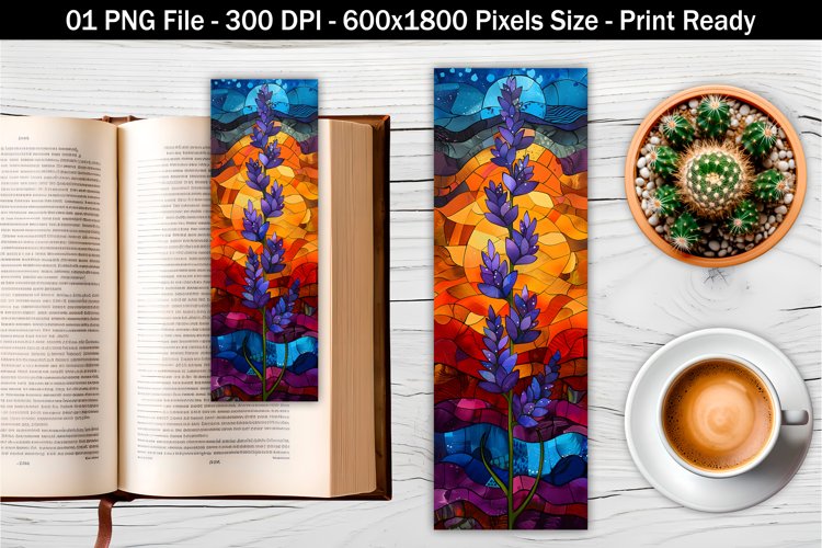 Whimsical lavender flower art bookmark | Bookmark design