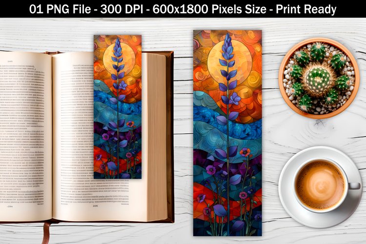 Whimsical lavender flower art bookmark | Bookmark design