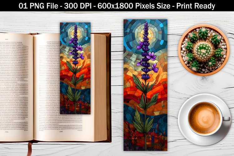 Whimsical lavender flower art bookmark | Bookmark design