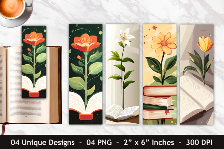 Flower Book Bookmark | Bookmark Sublimation
