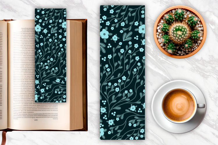 Disty Floral Pattern Bookmark