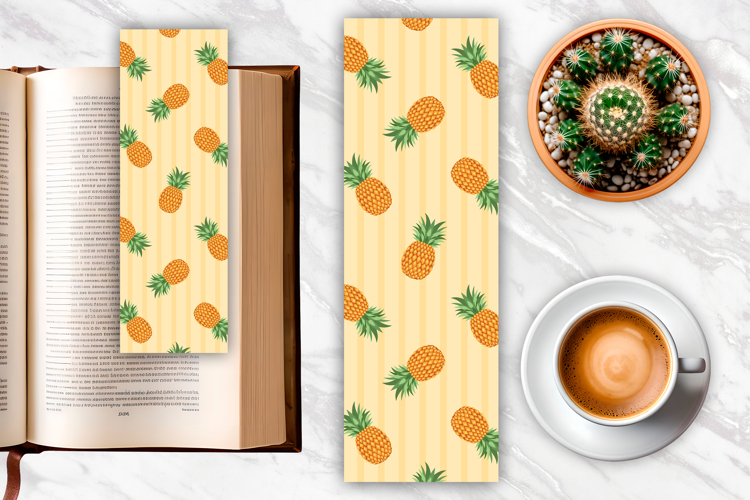 Pineapple Pattern Bookmark | Bookmark Sublimation