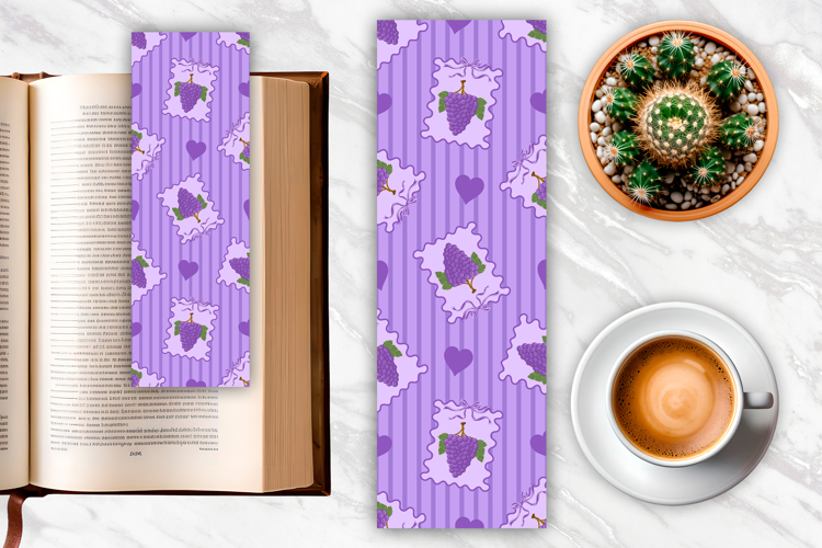 Grapes Coquette Heart Bookmark | Bookmark Sublimation