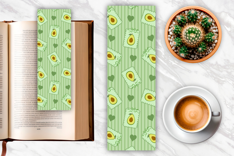 Avocado Coquette Heart Bookmark | Bookmark Sublimation