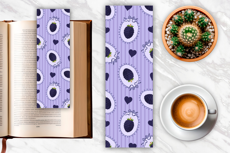 Blackberry Coquette Heart Bookmark | Bookmark Sublimation