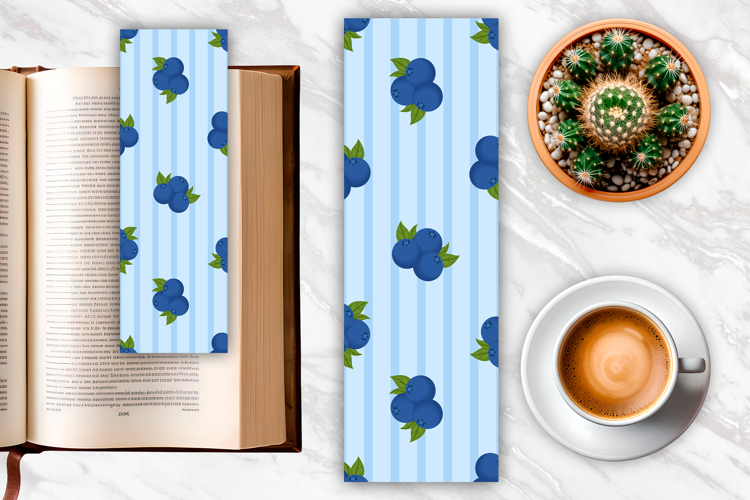 Blueberry Pattern Bookmark | Bookmark Sublimation example image 1