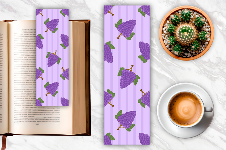 Grapes Pattern Bookmark | Bookmark Sublimation