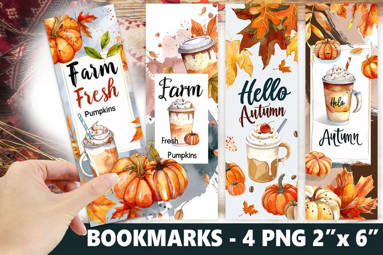 Autumn Bookmark, Pumpkin Bookmark Design example image 1