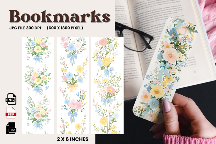 Flower Bookmark Design Printable Border Flower Pen Wrap_139