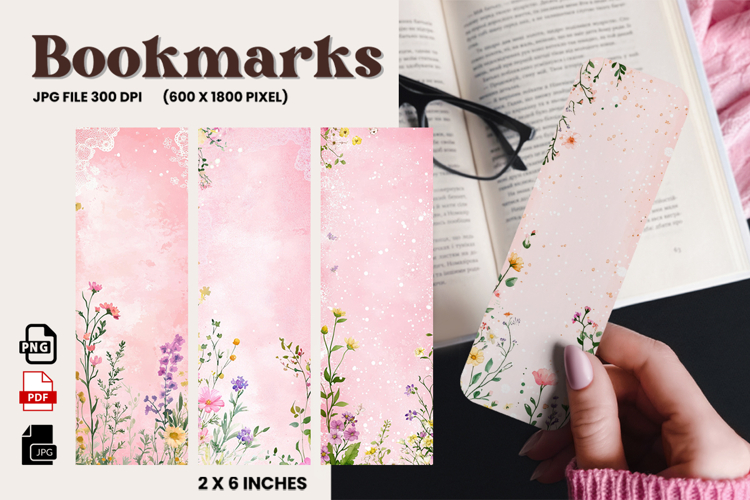 Flower Bookmark Design Printable Border Flower Pen Wrap_187 example image 1