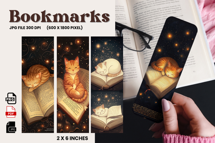 Halloween Bookmark Cute Cat Moon Night Design Printable_40