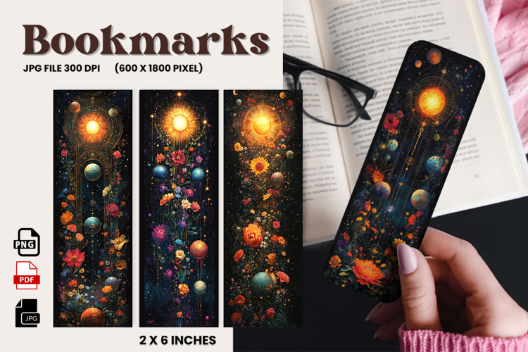 Flower Bookmark Design Printable Border Flower Pen Wrap_5 example image 1