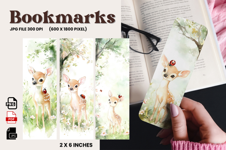 Christmas Bookmark Cute Deer Winter Snow Design Printable_64