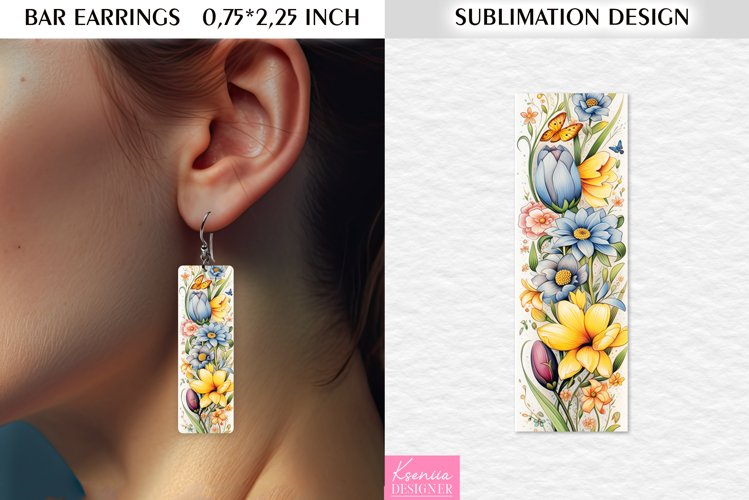 Spring Wild Flower|Easter Bar Earrings Sublimation