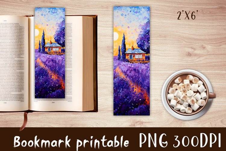 Watercolour Beautiful Purple Landscape Bookmarks Sublimation