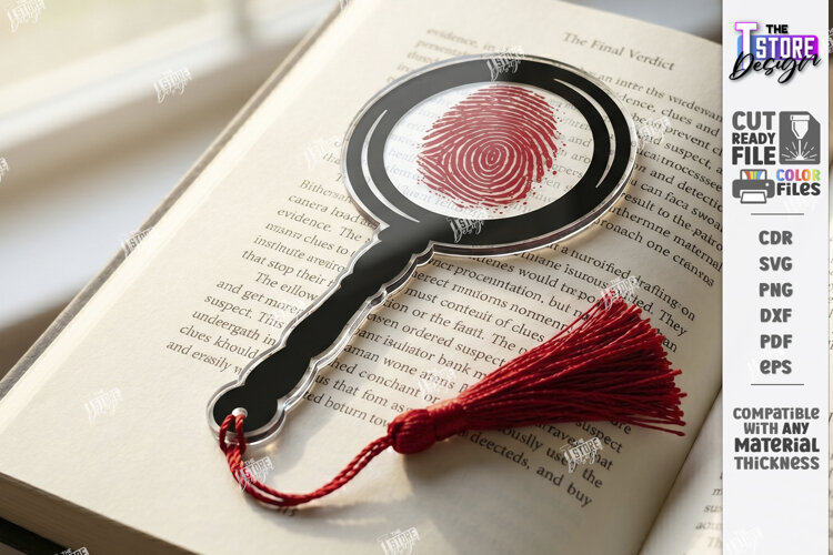 Acrylic True Crime Bookmark Laser Cut | Reading Accessories example image 1