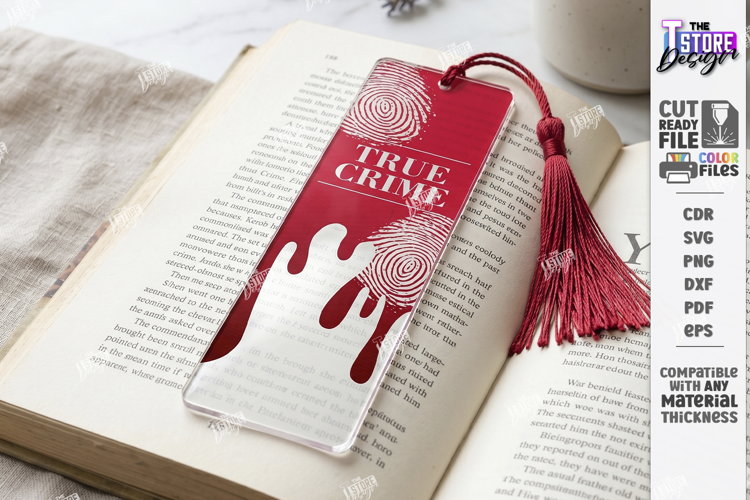 Acrylic True Crime Bookmark Laser Cut | Reading Accessories