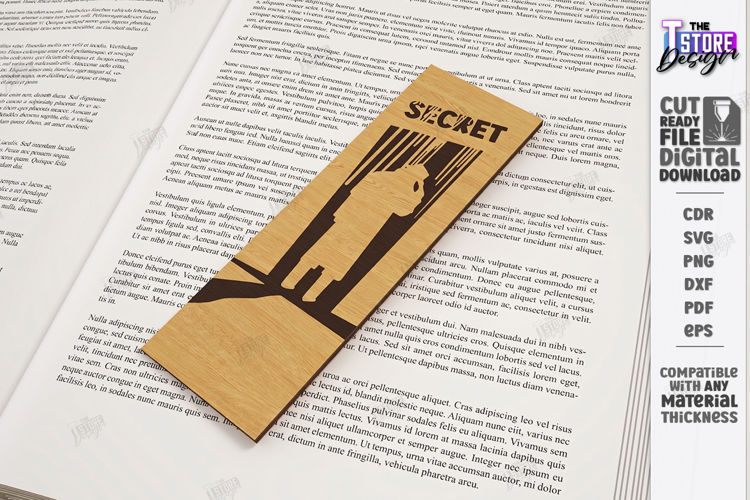 Wooden True Crime Bookmark Laser Cut | Detective Crime Scene